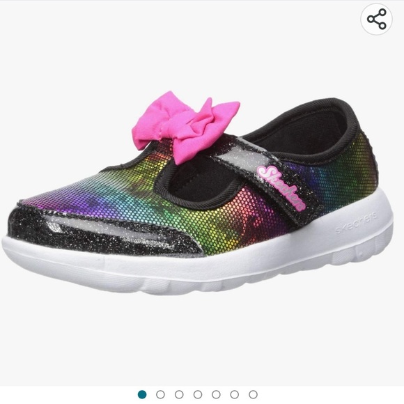 SKECHERS Bitty Bow Memory Foam Child Go Walk Joy-Bitty Glam Colorful Sneaker 5 - Picture 11 of 12